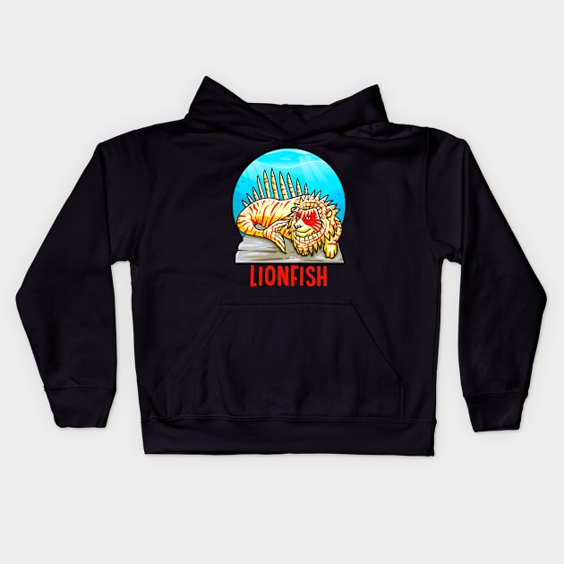 Funny Rare Animals | Exotic Aquarium Fish Gifts | Lionfish Kids Hoodie by Proficient Tees